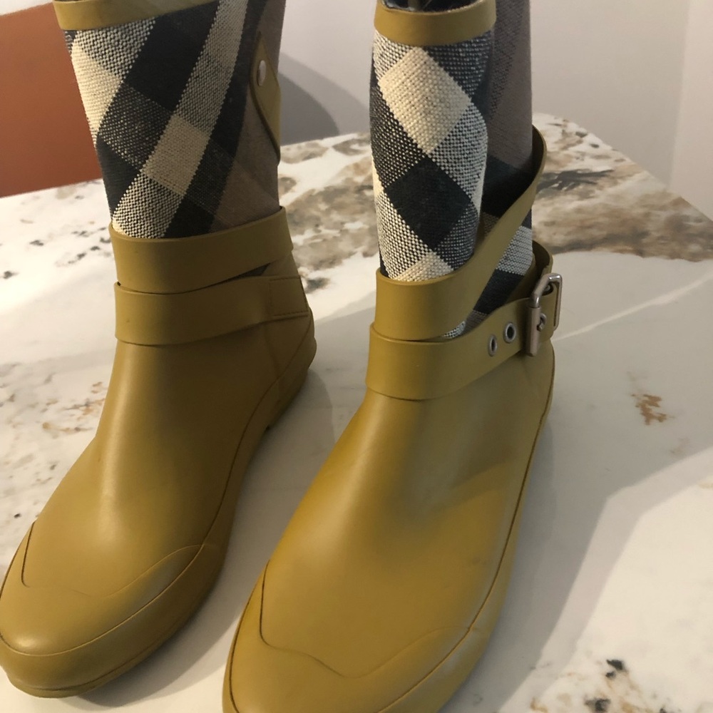 Burberry Yellow and Plaid Winter Boots